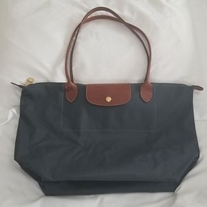 Longchamp Le Pliage Large Tote Gunmetal Gray